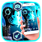 Robot Blue Science Theme Zeichen