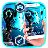 Robot Blue Science Theme Zeichen