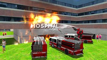 Robot Fire Truck Games - Robot Firefighter Wars 3D poster