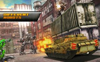 Bots Car Driving : Transform War Fighting Game 3D capture d'écran 2