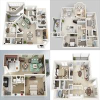 Apartment Floor plan पोस्टर