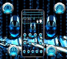 Blue Tech Robotic Theme পোস্টার
