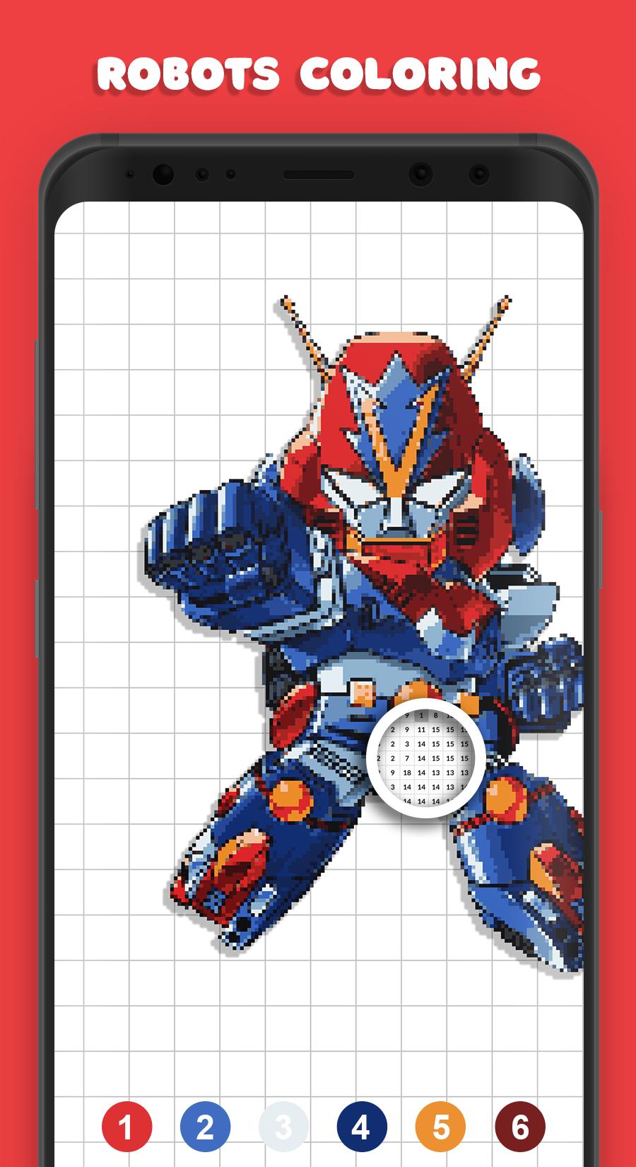 Transformer Pixel Art Draw Robot Color By Number For