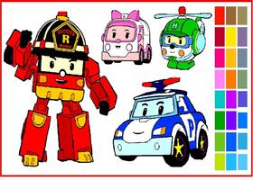 Coloring Robocar Poli Game โปสเตอร์