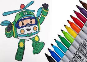 Coloring Robocar Poli Game capture d'écran 2