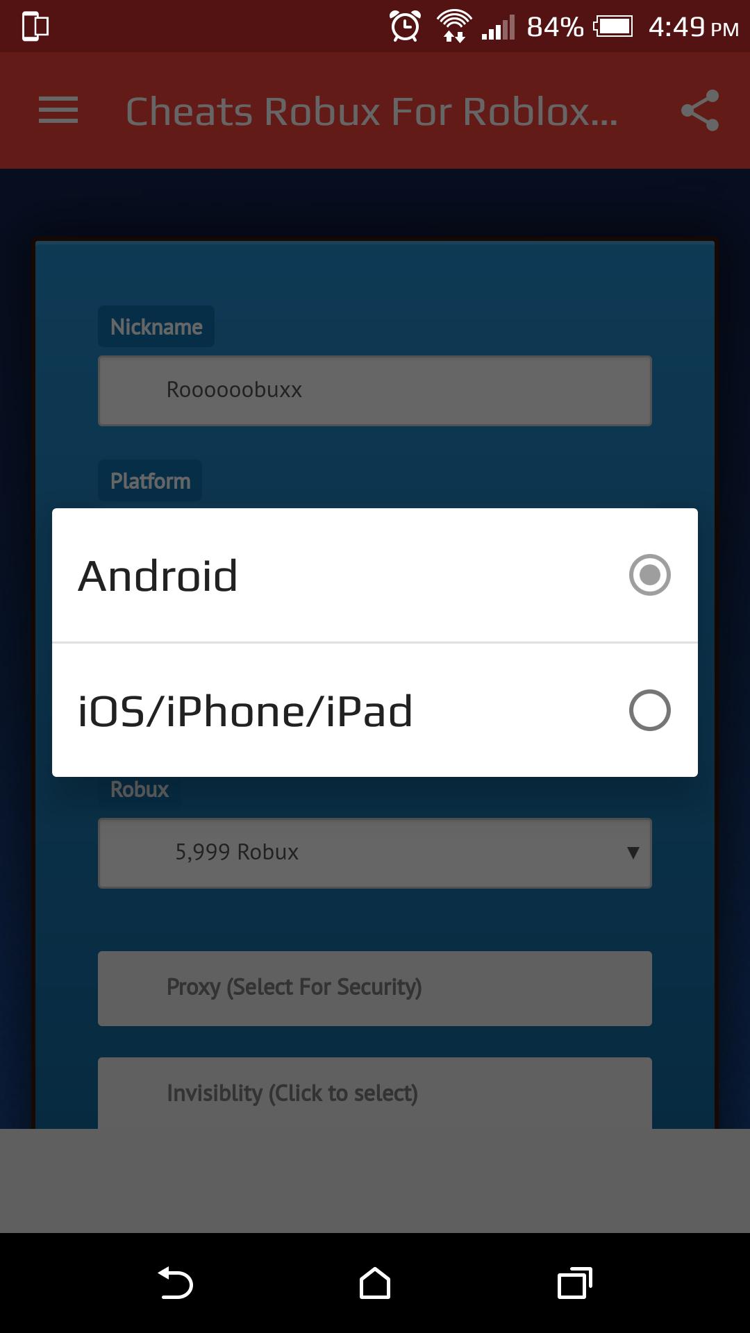 Cheats Robux For Roblox Prank Para Android Apk Baixar - nick para roblox