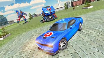 Captain of America Robot Car Transform Robot War Ekran Görüntüsü 1