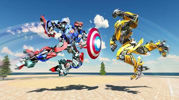 Captain of America Robot Car Transform Robot War Ekran Görüntüsü 2