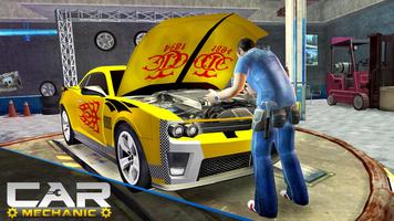 Sportwagen Mechanik Simulator Plakat