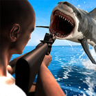 Onderwater boos Shark jacht-icoon