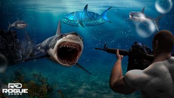 Underwater Angry Shark Hunting syot layar 2