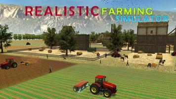 Echte trekker landbouw Simulat-poster