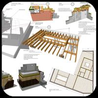 Design do Sketchup do telhado Cartaz