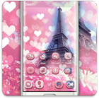 Romantic Pink Paris Theme icône