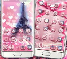 Romantic Pink Paris Theme Affiche