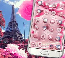 Romantic Pink Paris Theme ภาพหน้าจอ 1