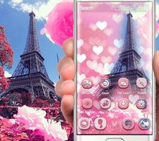 Romantic Pink Paris Theme Ekran Görüntüsü 2