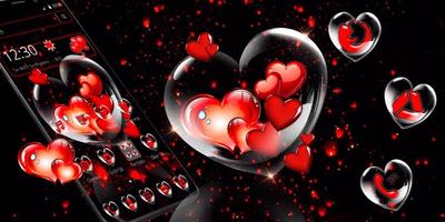 Romantic Red Love Heart Theme imagem de tela 3