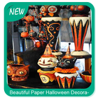 Belles décorations d'Halloween en papier icône
