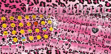 玫瑰粉色豹紋鍵盤主題 時尚性感豹紋壁紙