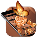 Rose Gold Luxurious Butterfly Theme APK