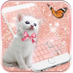 Bello gattino tastiera tema Rose gold Kitty