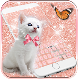 Słodki kociak klawiatury tema Rose gold Kitty ikona