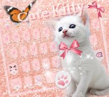 Słodki kociak klawiatury tema Rose gold Kitty screenshot 2
