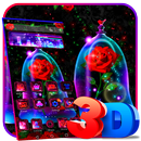 3D Beautiful Neon Red Rose Theme APK