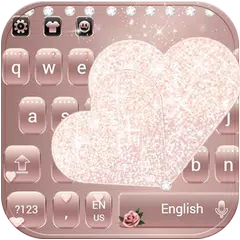 Rose Gold Diamond Love Theme for Keyboard APK download