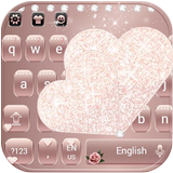 Rose or Diamond amour Theme pour clavier Rose Gold icône