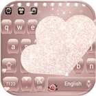 Rose or Diamond amour Theme pour clavier Rose Gold icône