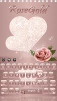 Rose or Diamond amour Theme pour clavier Rose Gold Affiche