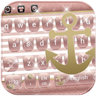 Rose Gold or Anchor glitter Thème pour clavier icône