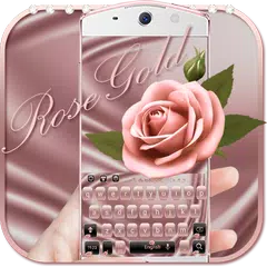 奢華玫瑰金色鍵盤主題 +免費表情鍵盤