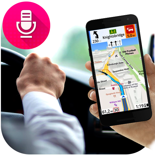 Navegador GPS de voz e alertas de mapas de conduçã