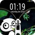Panda zipper lock screen