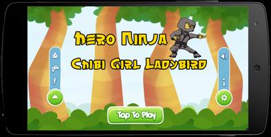 Ninja Chibi божьей коровки постер