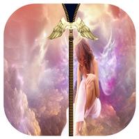 Angel Beauty Zipper ScreenLock پوسٹر