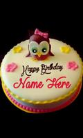 Birthday Cake on Name & Photo-poster