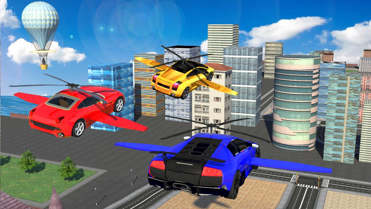 Flying car transport Simulator. Город с летающими машинами будущего полиция. Игры машины можно летать