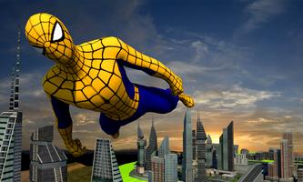 Super Aranha Voando Herói Cartaz