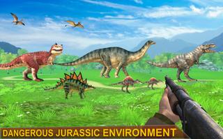 Poster caccia al dinosauro sparare mortalmente