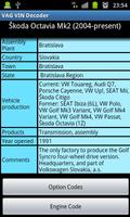 VAG VIN Decoder capture d'écran 1