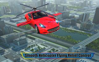 Helicopter Car Flying Relief Affiche