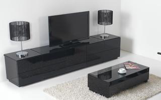 Gloss White & Black TV Cabinet تصوير الشاشة 1