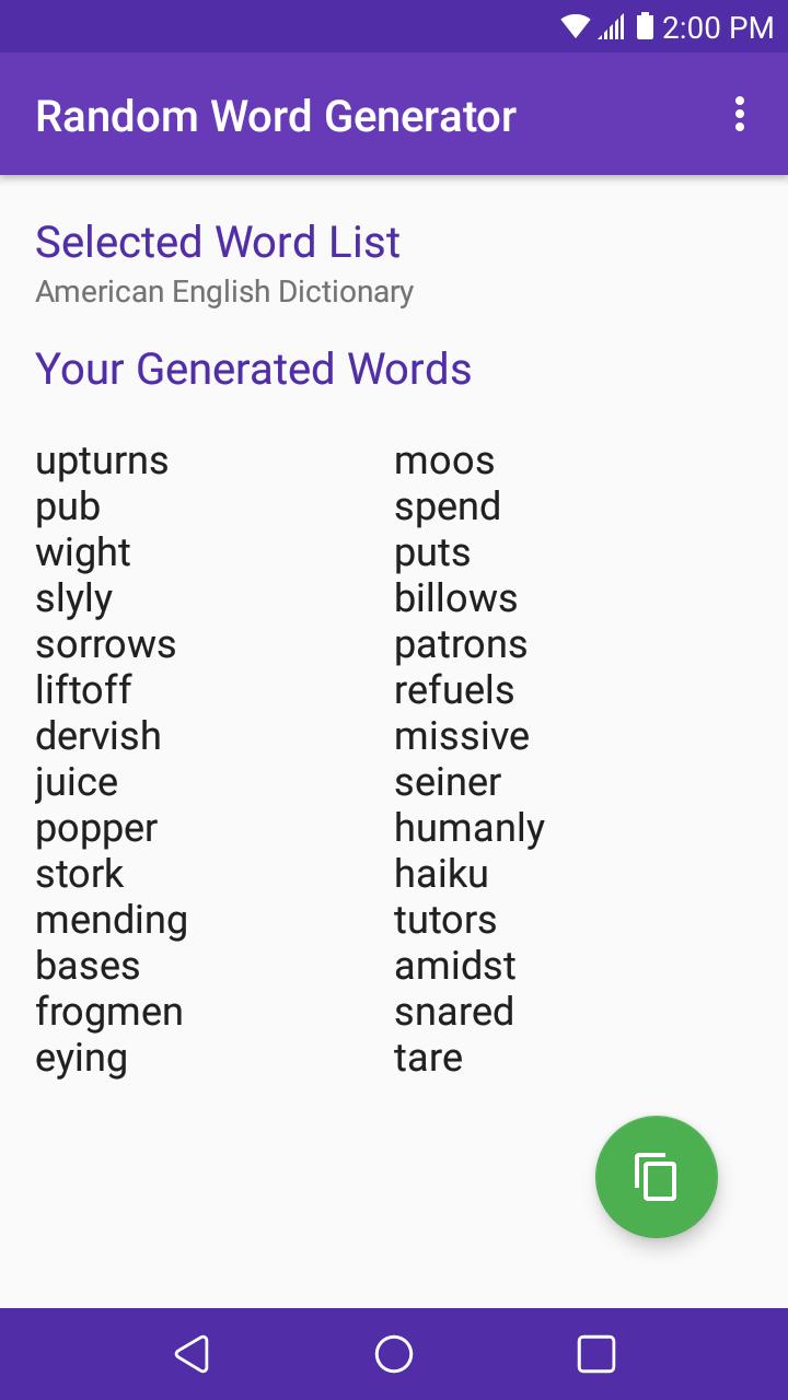 Random Word Generator APK pour Android