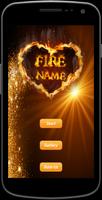 Name Fire Text Name Art Poster