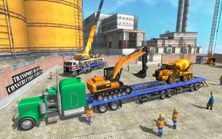Construction Machines Transporter Cargo Truck Game syot layar 1