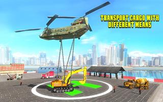 Construction Machines Airplane Transporter Cargo poster